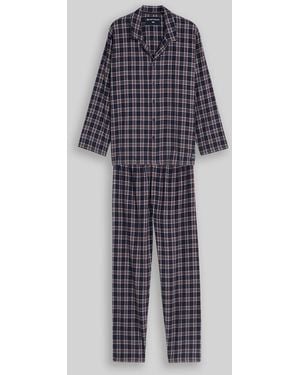 Tom Tailor Pyjama-Set mit Karomuster - Blau