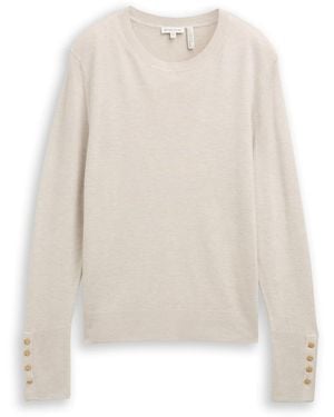 Tom Tailor Strickpullover mit Knopf-Details - Weiß