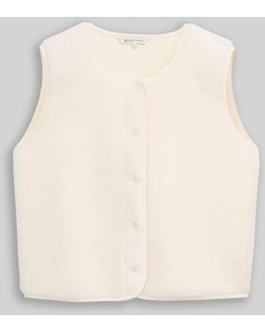 Tom Tailor DENIM Teddy Weste mit Druckknopfleiste - Natur