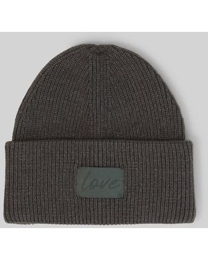 Tom Tailor Beanie Mütze mit Badge - Grau