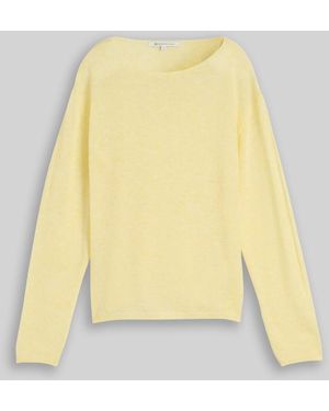 Tom Tailor DENIM Strickpullover mit Alpaka-Anteil - Gelb