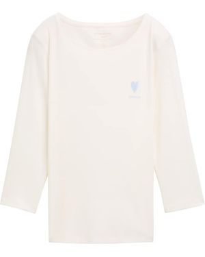 Tom Tailor 3/4 Shirt mit Print - Weiß