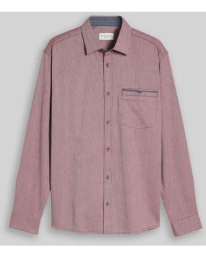 Tom Tailor Regular Fit Hemd aus strukturiertem Baumwollstoff - Pink