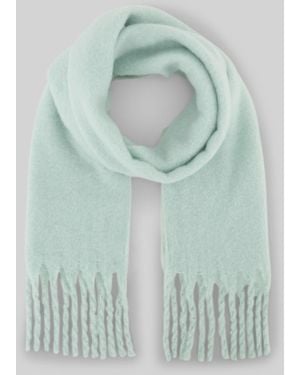 Tom Tailor Cosy Schal mit Fransen - Grün