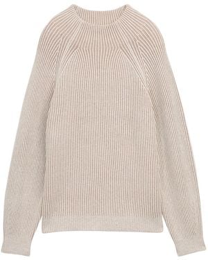 Tom Tailor Loose Fit Strickpullover mit Stehkragen - Weiß