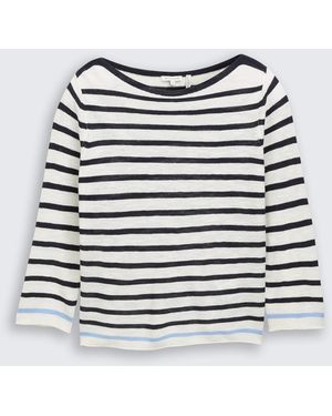 Tom Tailor Strickpullover mit Streifenmuster - Weiß