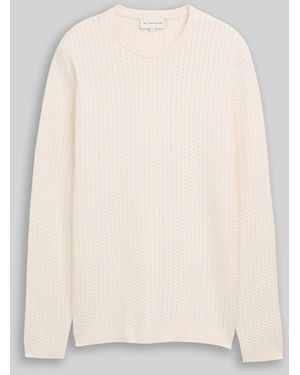 Tom Tailor Strickpullover mit Zopfmuster - Natur