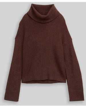 Tom Tailor Oversize Rollkragenpullover - Braun
