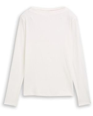 Tom Tailor Slim Fit Langarmshirt - Weiß