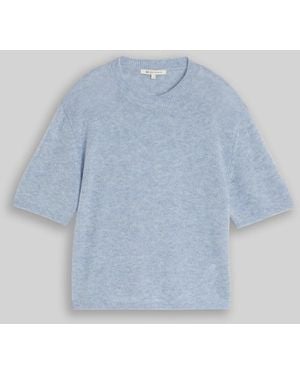 Tom Tailor DENIM Lightweight Strickpullover mit Alpaka-Anteil - Blau