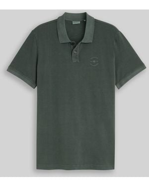 Tom Tailor Piqué Poloshirt mit Logo-Print - Grün