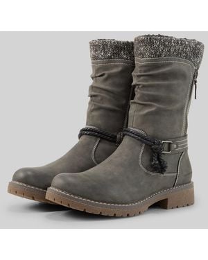Tom Tailor Wasserfeste Stiefel mit Strick-Einsatz - Grau