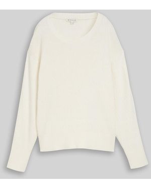 Tom Tailor Loose Fit Strickpullover - Weiß