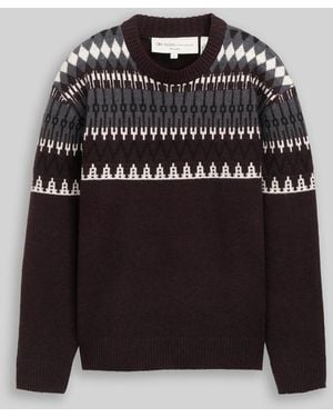 Tom Tailor DENIM Relaxed Fit Norweger Strickpullover mit Wollanteil - Schwarz