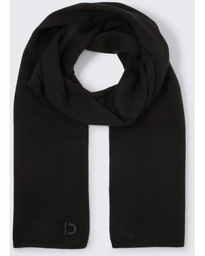 Tom Tailor DENIM Basic Schal mit Logo-Stickerei - Schwarz