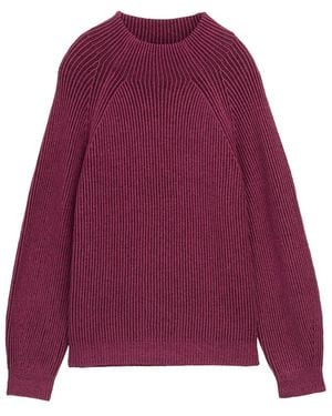Tom Tailor Loose Fit Strickpullover mit Stehkragen - Lila