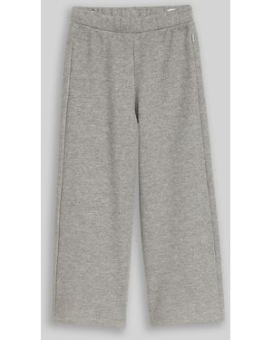 Tom Tailor Mädchen Wide Leg Hose mit Glitzer-Effekt - Grau