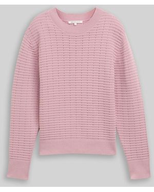 Tom Tailor DENIM Strickpullover mit Rundhalsausschnitt - Pink