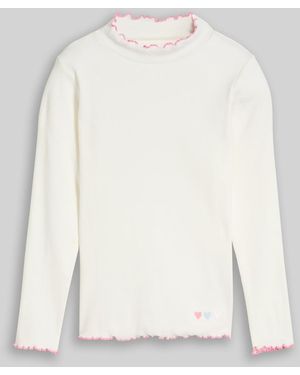 Tom Tailor Mädchen Langarmshirt mit Rippstruktur - Weiß