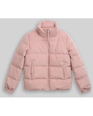 Tom Tailor DENIM Cord Pufferjacke mit Stehkragen - Pink