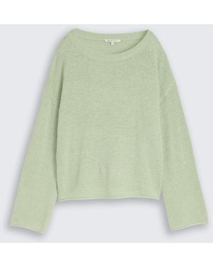 Tom Tailor DENIM Relaxed Fit Strickpullover mit U-Boot-Ausschnitt - Grün