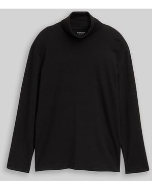 Tom Tailor Basic Rollkragenshirt - Schwarz