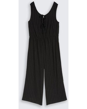 Tom Tailor DENIM Jumpsuit mit Leinenanteil - Schwarz