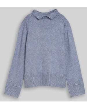 Tom Tailor Cosy Strickpullover mit Stehkragen - Blau