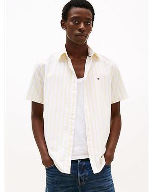 Tommy Hilfiger Regular Fit Kurzarm-Hemd Aus Popeline - Weiß
