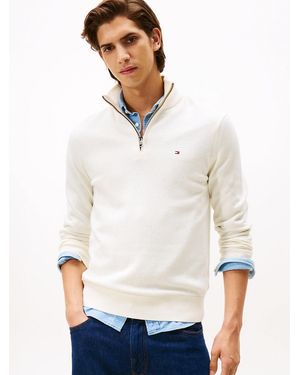 Tommy Hilfiger Half-zip Jumper With Cashmere - White