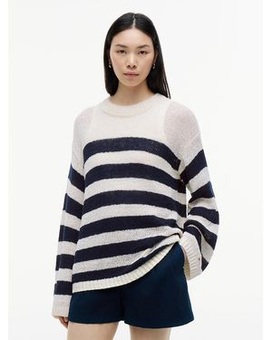 Tommy Hilfiger Stripe Relaxed Crew Neck Jumper - Blue