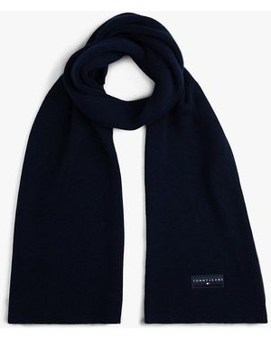 Tommy Hilfiger Linear Logo Knit Scarf - Blue