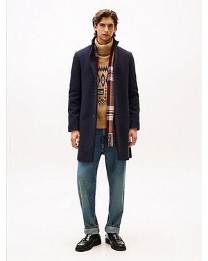 Tommy Hilfiger Smart Casual Mantel Aus Wollmix - Blau