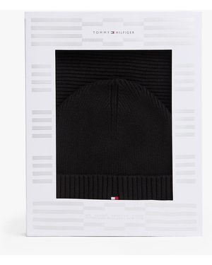 Tommy Hilfiger Hilfiger Flag Beanie And Scarf Gift Set - Black