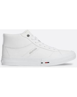 Tommy Hilfiger Leather Lace-up High-top Trainers - White