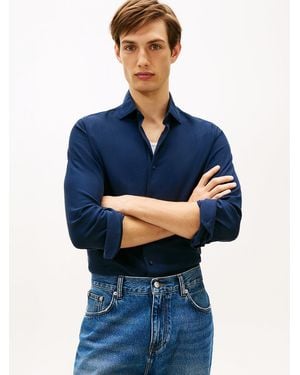 Tommy Hilfiger Performance Smart Casual Slim Fit Shirt - Blue