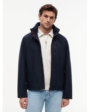 Tommy Hilfiger Logo Collar Zip-Thru Jacket - Blue