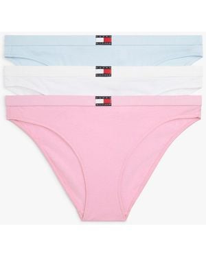 Tommy Hilfiger 3-Pack Heritage Flag Logo Briefs - Pink