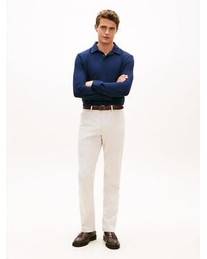 Tommy Hilfiger Denton Micro Print Straight Leg Chinos - White