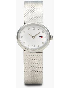 Tommy Hilfiger Montre En Acier Inoxydable - Blanc