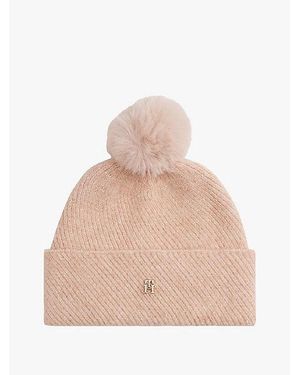 Tommy Hilfiger Gorro Metalizado Con Pompón - Neutro