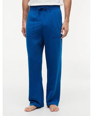 Tommy Hilfiger Getextureerde Pyjamabroek Met Vlag - Blauw