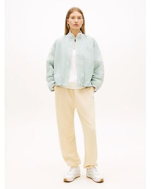 Tommy Hilfiger Logo Embroidery Cuffed Leg Joggers - Natural