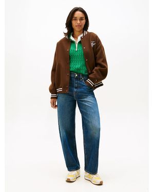 Tommy Hilfiger Mid Rise Tapered Barrel Leg Jeans - Blue