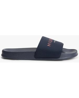 Tommy Hilfiger Logo Pool Slides - Blue