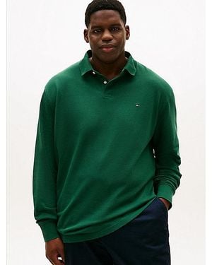 Tommy Hilfiger Plus 1985 Regular Fit Langarm-Poloshirt - Grün