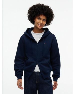 Tommy Hilfiger Sudadera De Felpa Con Capucha Y Logo Bordado - Azul