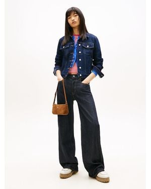Tommy Hilfiger Selvedge Mid Rise Relaxed Straight Leg Jeans - Blue