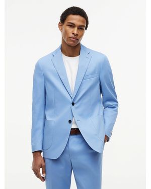 Tommy Hilfiger Regular Fit Gabardine Single Breasted Blazer - Blue