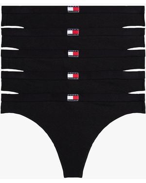 Tommy Hilfiger 5-pack Logo Waistband Thongs - Blue